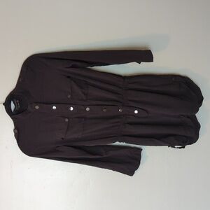 BCBG Max Azria Black Button Cinched Long Sleeve Romper Size XS‎
